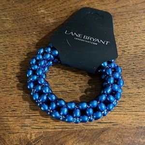 Lane Bryant Blue Beaded Stretch Bracelet